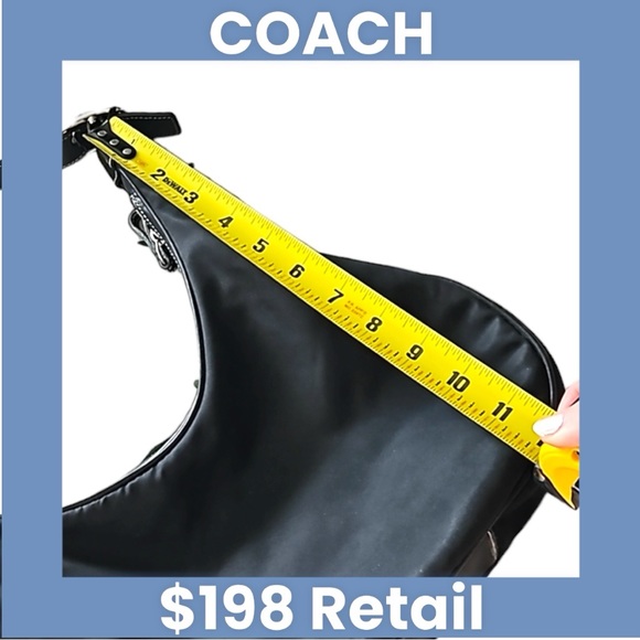 Coach Black Nylon Boho Bag with Leather Trim M32-4448 EUC Y2K - Picture 10 of 15